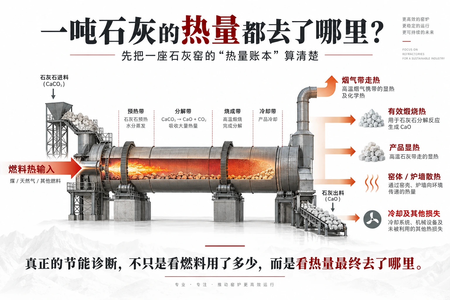 图1｜一吨石灰的热量都去了哪里？——先把热量账本算清楚
